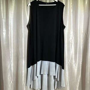 Tiana B. Black and Gray High Low Dress